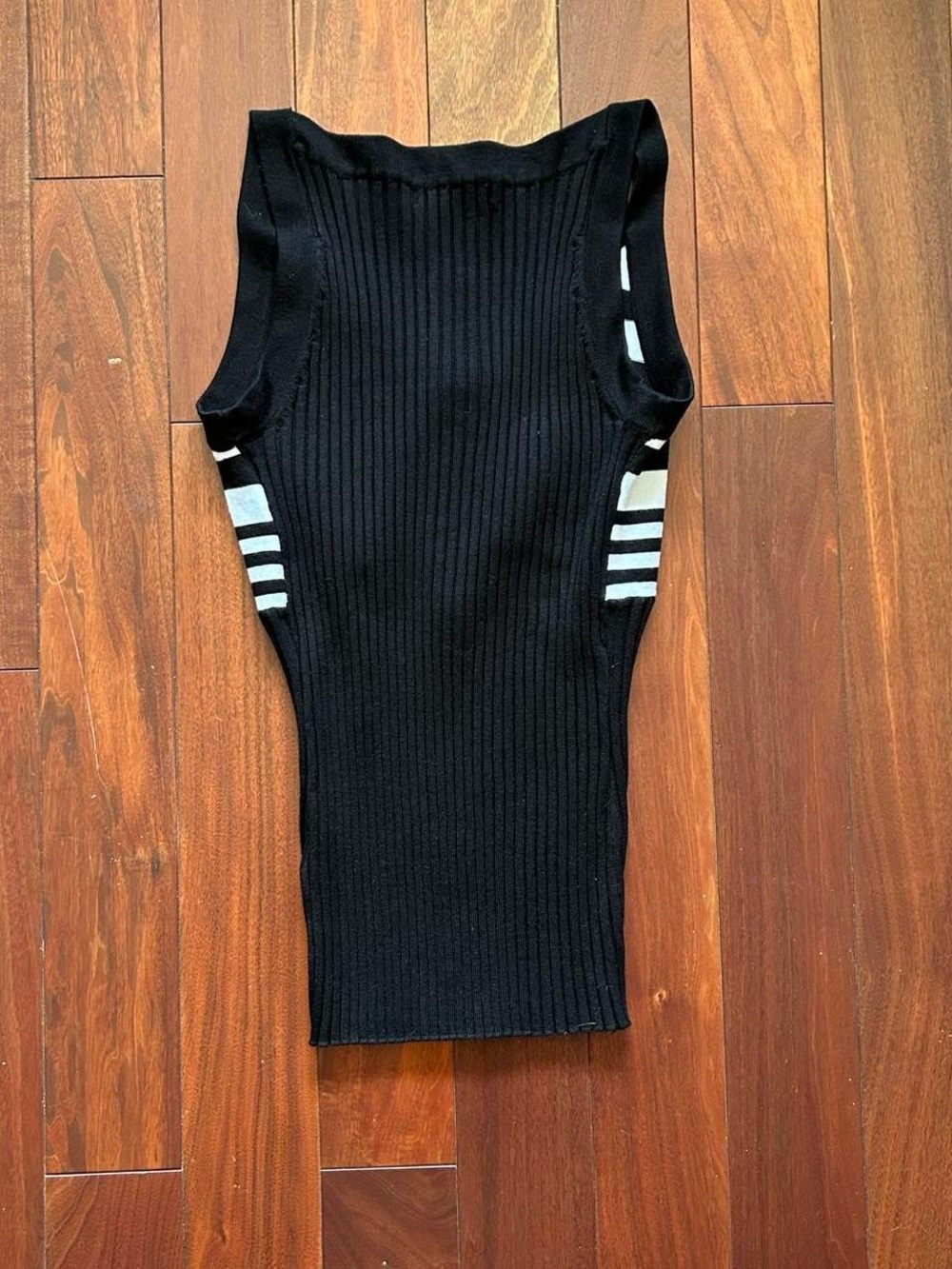 Belldini Striped Ribbed Zip Tank - Picture 4 of 5